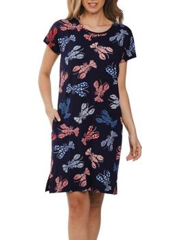 Rebelle Dames Navy-Blau Nachtkleid
