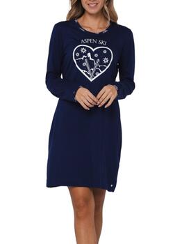 Rebelle Dames Navy-Blau Nachtkleid