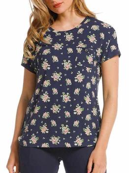 Pastunette Dames Navy-Blau Pyjama-Shirt