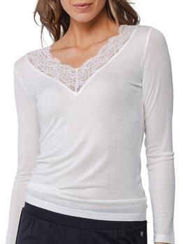 Pastunette Dames Schneeweiß Schlafshirt