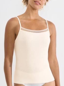 Sloggi GO Ribbed Elfenbein Spaghetti Top