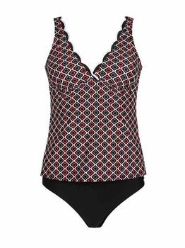 Mila Fancy Edge Schwarz/Print Tankini Set