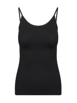 RJ Bodywear Pure Color Schwarz Spaghetti Top