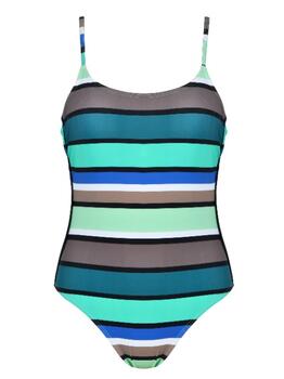 Naturana Badmode Dames Schwarz/Khaki Badeanzüge