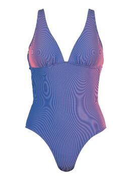 Naturana Badmode Dames Blau/Pink Badeanzüge