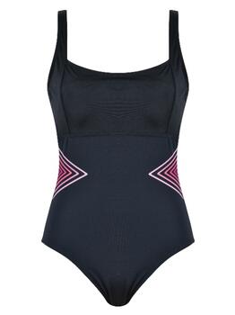 Naturana Badmode Dames Schwarz/Pink Badeanzüge