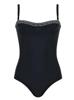 Naturana Badmode Dames Schwarz/Weiß Badeanzüge