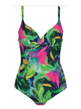 Naturana Badmode Dames Navy-Blau/Pink Badeanzüge