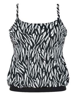 Naturana Badmode Dames Schwarz/Weiß Tankini Top
