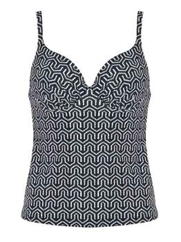 Naturana Badmode Dames Schwarz/Weiß Tankini Top