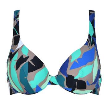 Naturana Badmode Dames Schwarz/Khaki Gemoldefer Bikini BH