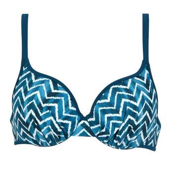 Naturana Badmode Dames Grün/Weiß Gemoldefer Bikini BH