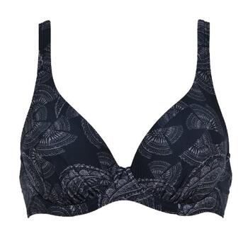 Naturana Badmode Dames Schwarz/Braun Unwattierter Bikini BH