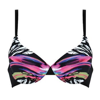 Naturana Badmode Dames Schwarz/Weiß Gemoldefer Bikini BH