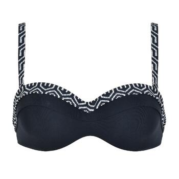 Naturana Badmode Dames Schwarz/Weiß Gemoldefer Bikini BH