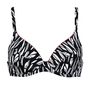 Naturana Badmode Dames Schwarz/Weiß Unwattierter Bikini BH