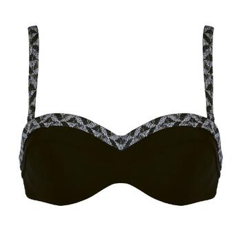 Naturana Badmode Dames Schwarz/Print Gemoldefer Bikini BH
