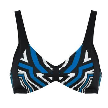 Naturana Badmode  Schwarz/Mehrfarbig Gemoldefer Bikini BH