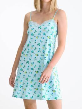 Lisca Bloomy Blau Nachtkleid