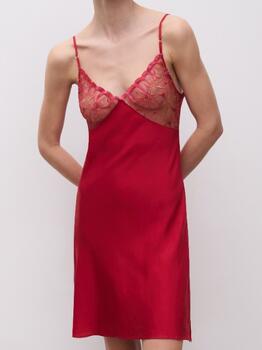 Chantelle Nachtmode Fleurs Rot Slipdress