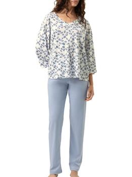Mey Nachtmode Wild Violets Blau Pyjama