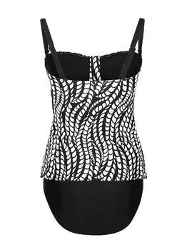 Mila Ocean Waves Schwarz/Weiß Tankini Set