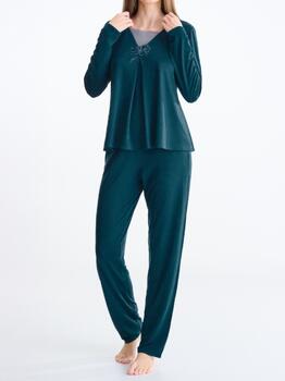 Lisca Nachtmode Velvet Blau Pyjama