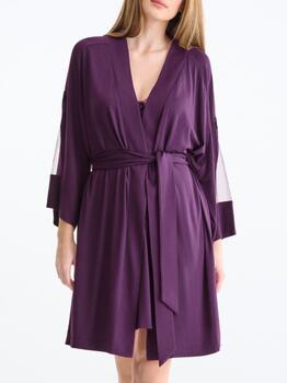 Lisca Nachtmode Velvet Violett Kimono