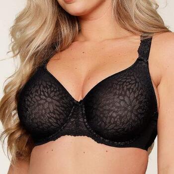 LingaDore Täglich Uni Fit Plus Bra Schwarz/Puder Nicht geformter BH