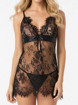 LingaDore Nacht 519 Schwarz Slipdress