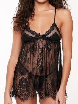 LingaDore Nacht 7809 Schwarz Slipdress