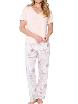 LingaDore Nacht 8407 Aprikosen/Print Nachtkleid