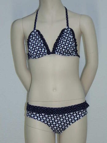 NICKEY NOBEL KIDS DOT Navy/White Triangle bikinitop + Brief