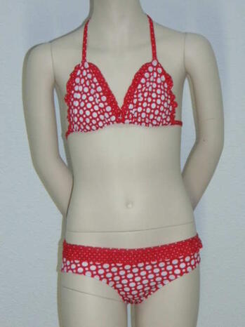 NICKEY NOBEL KIDS DOT Red/White Triangle bikinitop + Brief