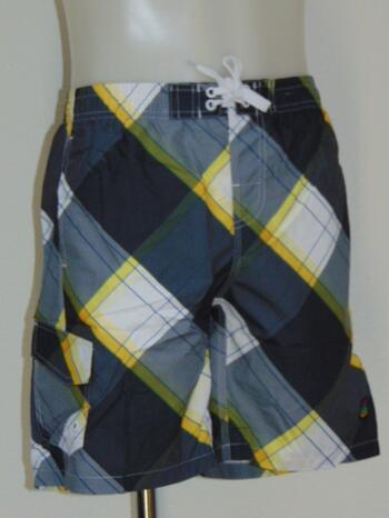 SHIWI KIDS PLAID Grey/Yellow short