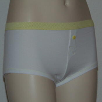 BOOBS & BLOOMERS DOTS Wit/Geel short