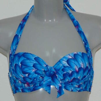MISSYA SWIM ROSE Blue Dreams strapless halter top