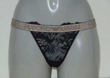 EMPORIO ARMANI PIZZO DÓRO Black/Gold lace String