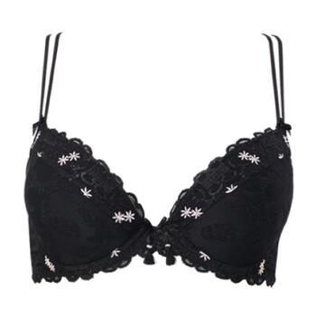 LOUISA BRACQ MARIE ANTOINETTE Black plunge push up bh
