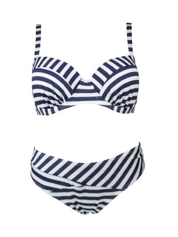 LENTIGGINI ALL OVER STRIPES Black bikini