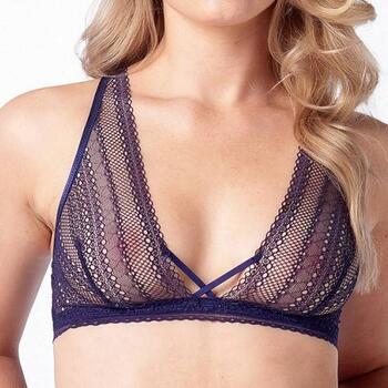AFTER EDEN DINTE Navy Blue Bralette
