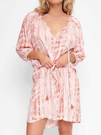 LINGADORE NIGHT TIE-DYE HIPPIE ivory/orange Nachthemd