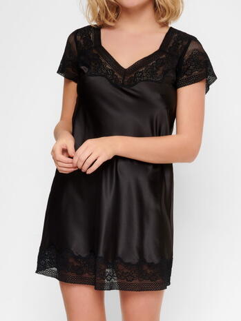 LINGADORE NIGHT DELICATE BLACK Black Nachthemd