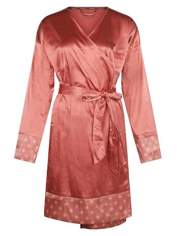 Charlie Choe Kimono Satijn Blushed Terra Stippen 