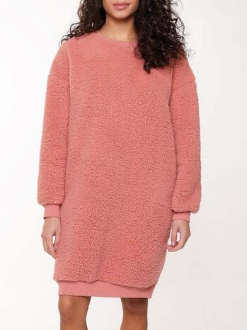  LINGADORE NIGHT FLUFFY Fleece Soft Dress Rose Dawn