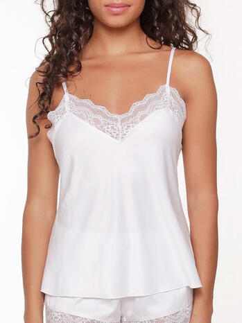 LINGADORE NIGHT SATIN White Spaghetti Top