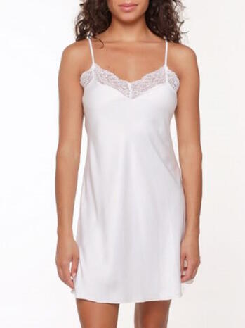 LINGADORE NIGHT SATIN Off White Slipdress