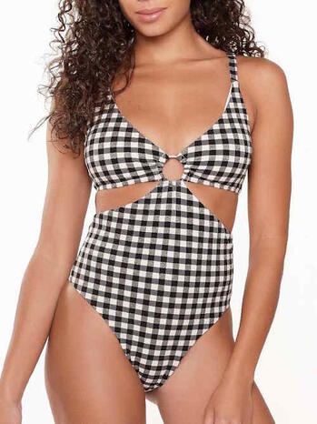 LINGADORE BEACH SQUARE PRINT Black/White Badpak