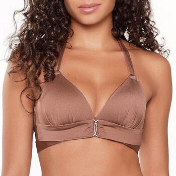 LINGADORE BEACH NUTSHELL Brown Triangle Bikini Top