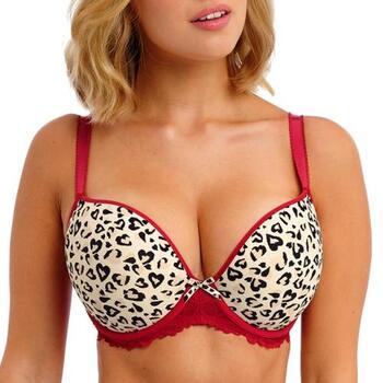 Freya Cherish Me Red Leopard Uw Moulded Plunge T-shirt Bra